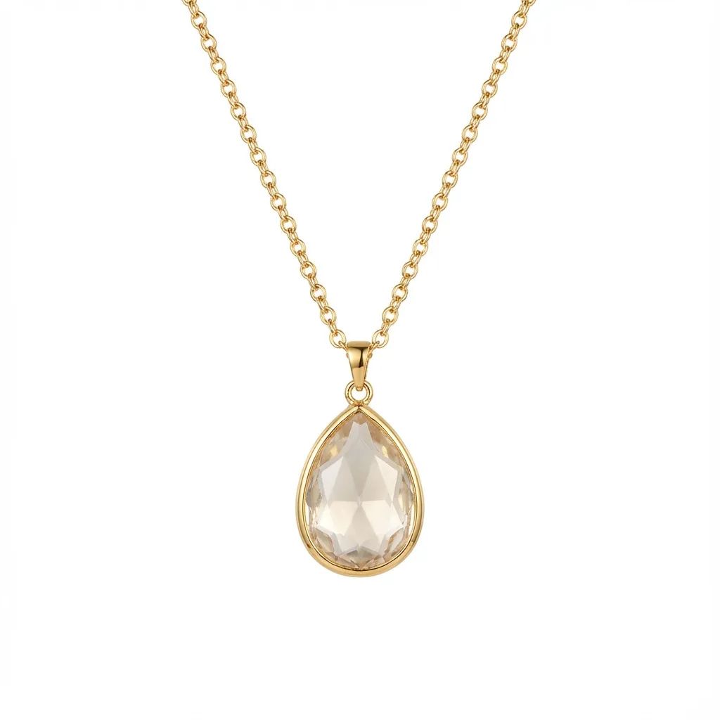 Gold Droplet Lock with Necklace