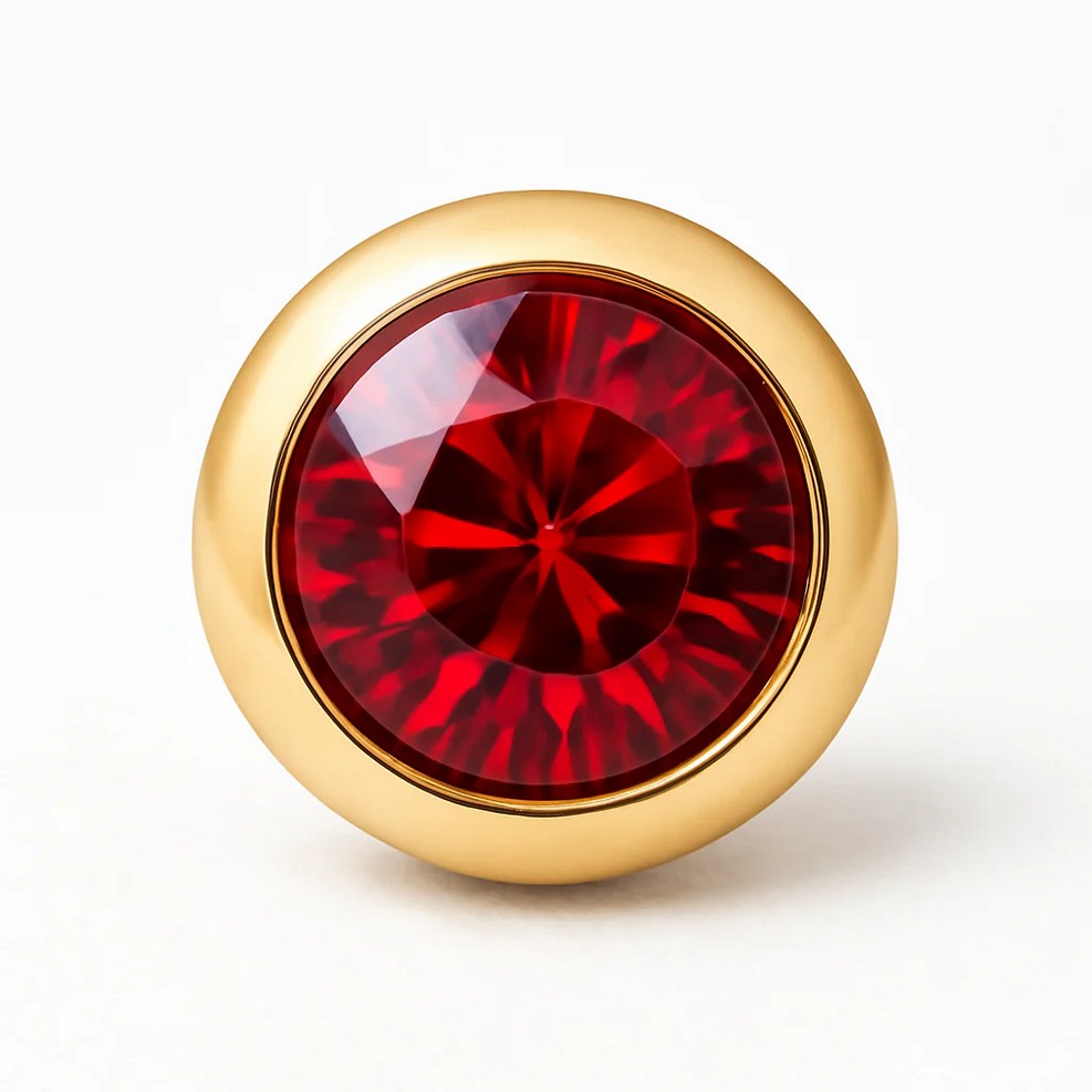 January Gold Garnet Charm