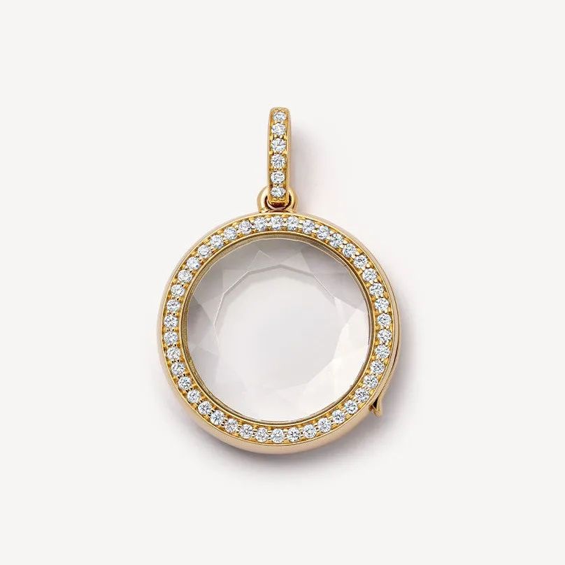 Large Gold Round lock with Necklace