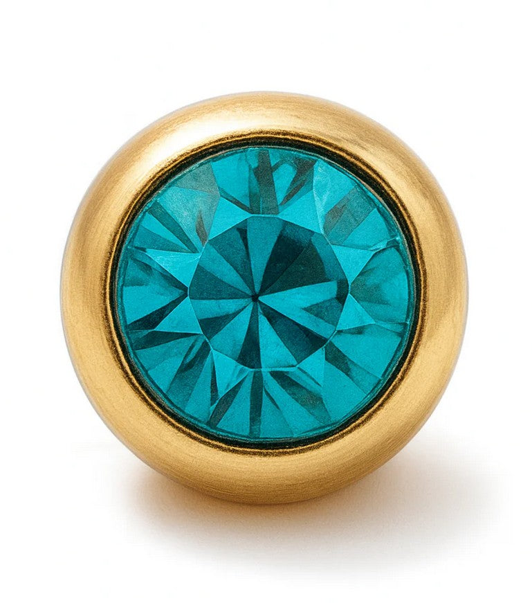 March Golden Aquamarine Charm